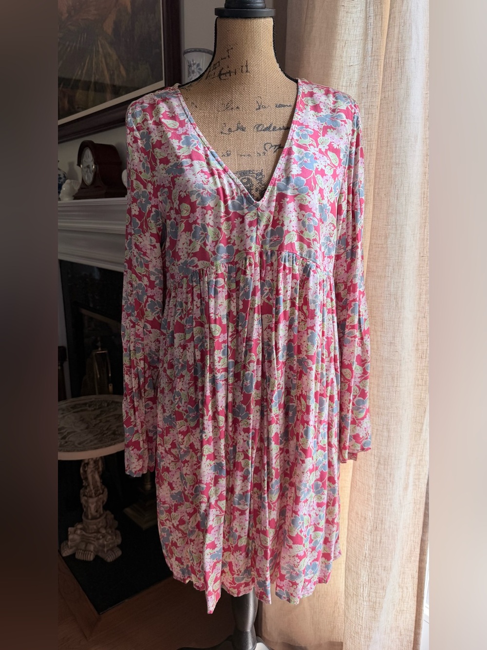 Denim & Supply Ralph Lauren Pink Floral V-Neck Dress